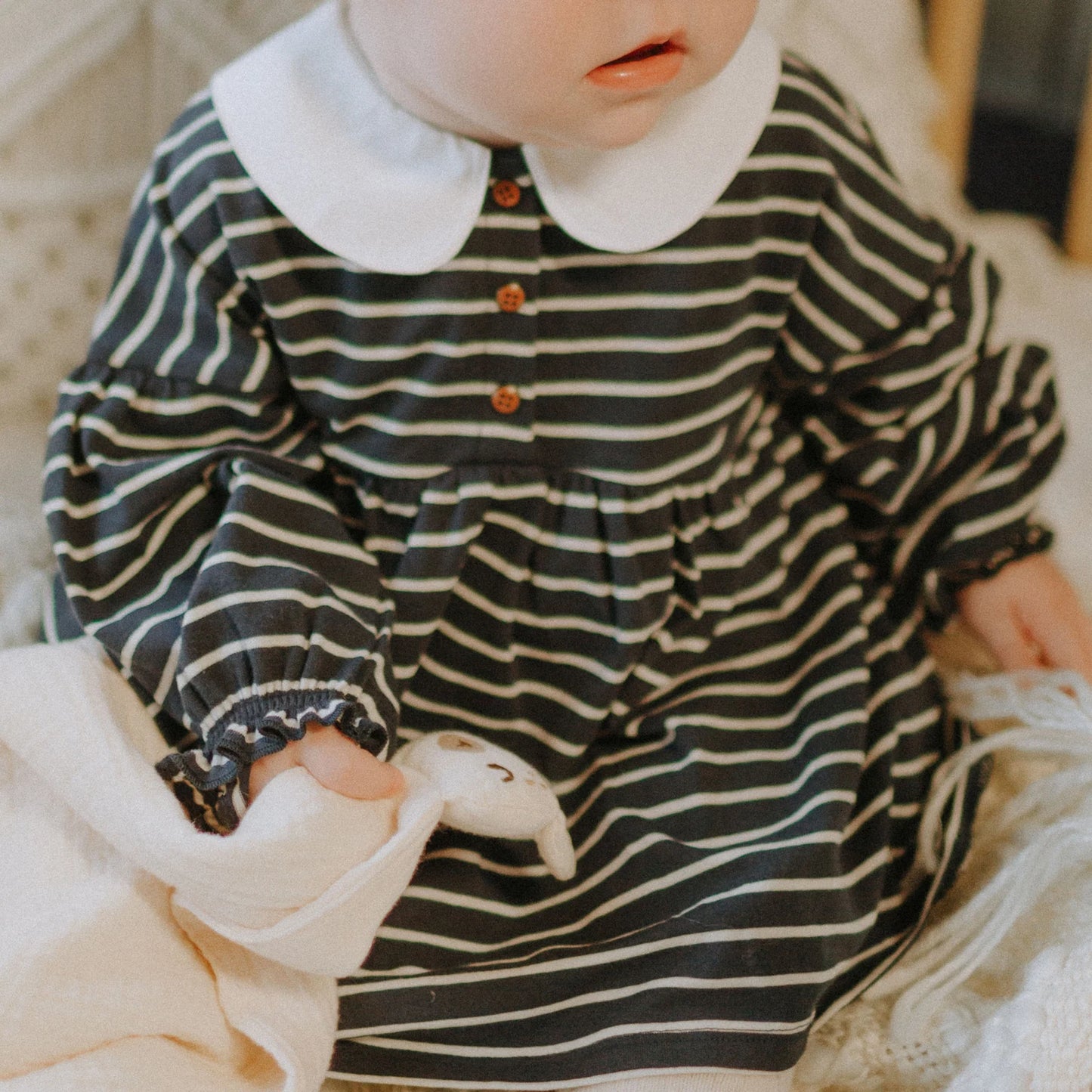 Baby Navy Stripe Onesie Dress