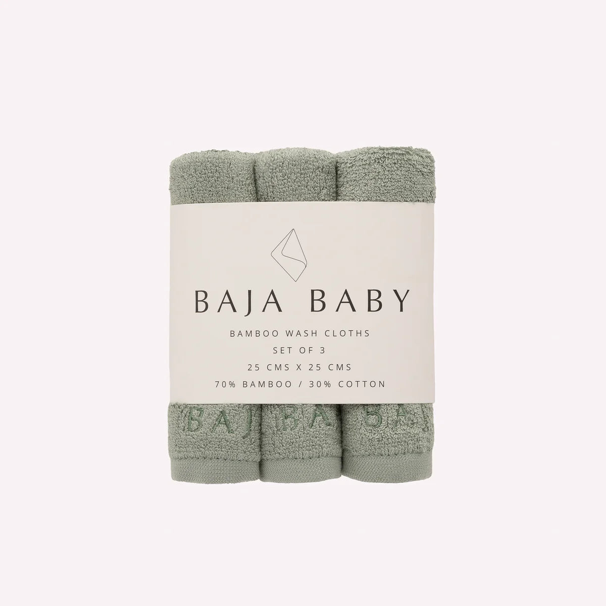 Sage Green Bamboo/Cotton Wash Cloths | 3 Pack