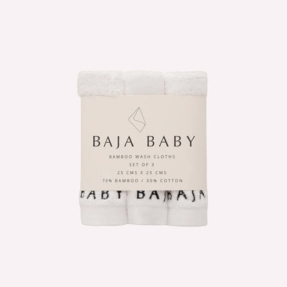 Fresh White Bamboo/Cotton Wash Cloths | 3 Pack