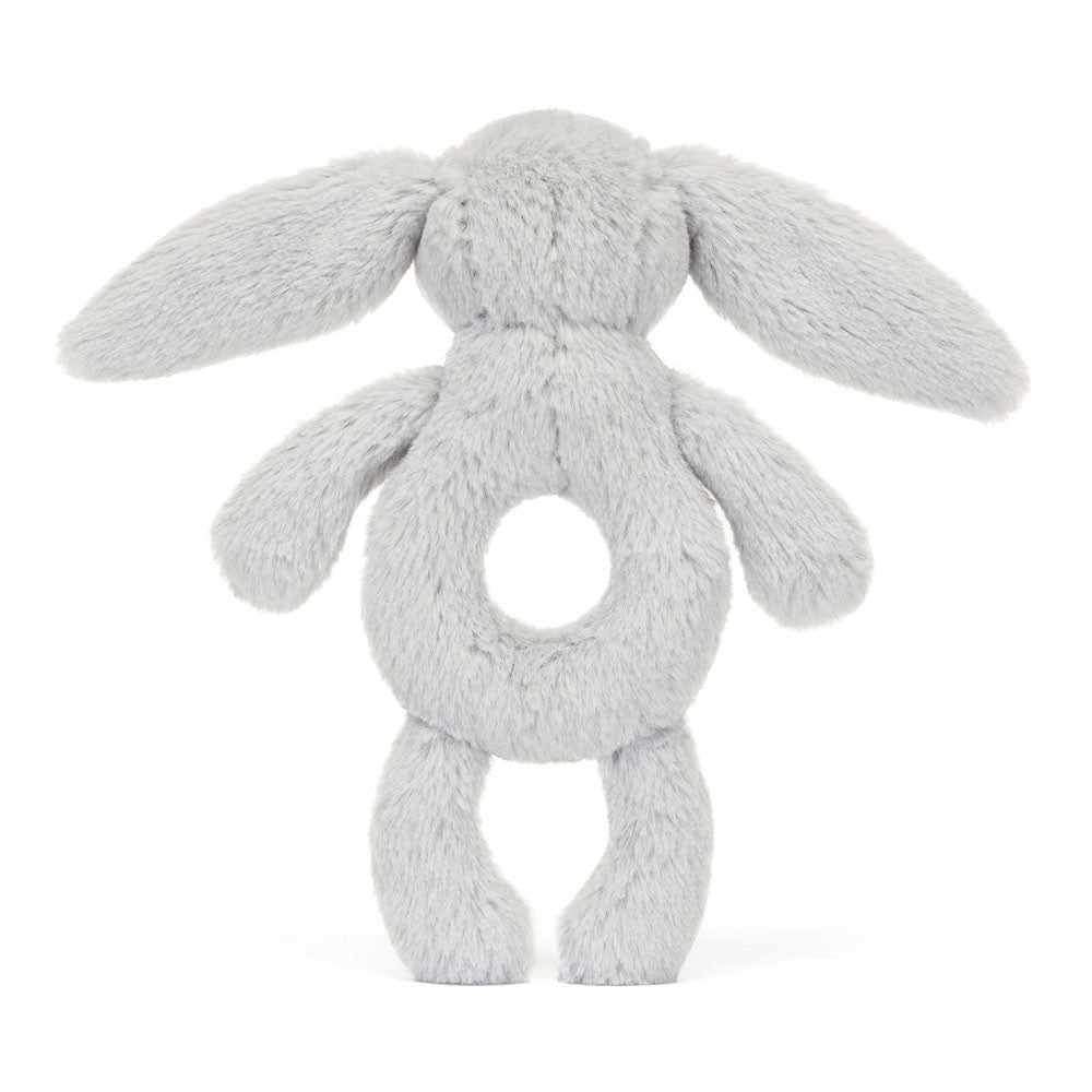 Bashful Grey Bunny Ring Rattle