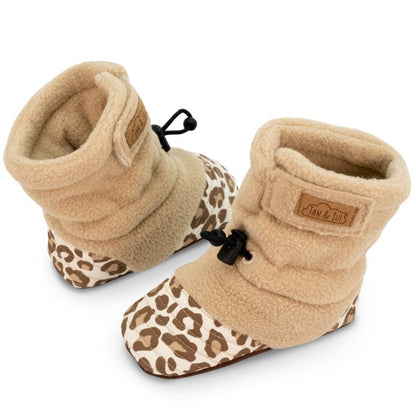 Baby Stay-Put Cozy Booties | Leopard