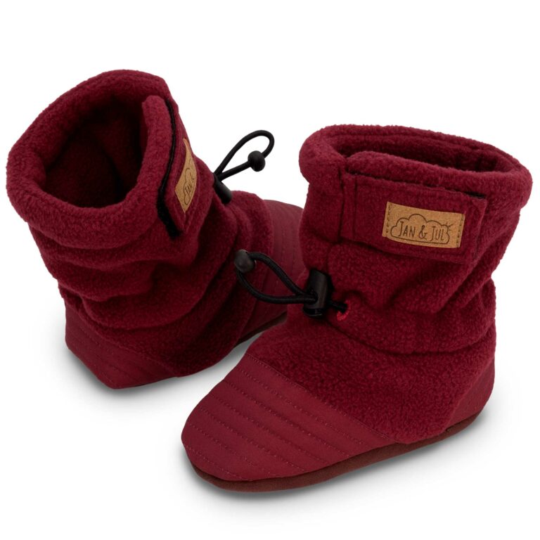 Baby Stay-Put Cozy Booties | Maroon