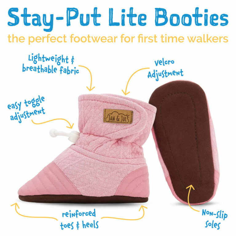 Baby Stay-Put Cozy Booties | Heahter Grey