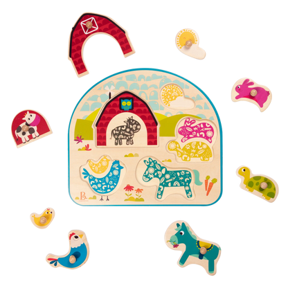 Animal Barnyard Wooden Puzzle