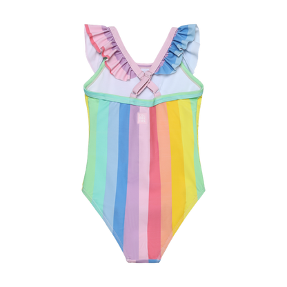 Rainbow Ruffle One Piece Bathing Suit