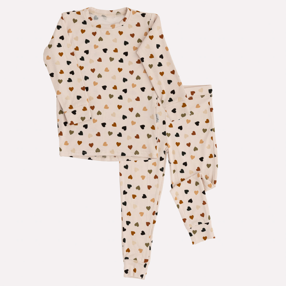 Neutral Hearts 2 Piece Bamboo PJ Set