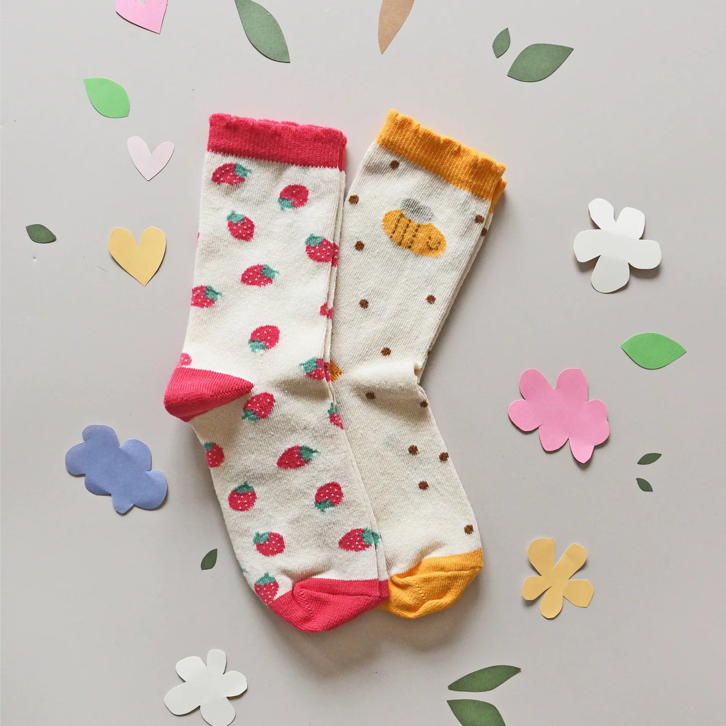 Strawberry Bee 2 Pack Socks (4-5 Years)