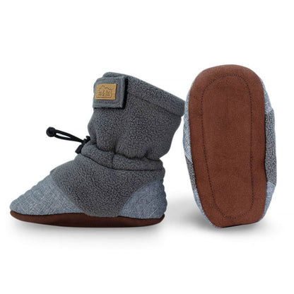 Heather Grey - Baby Stay-Put Cozy Booties