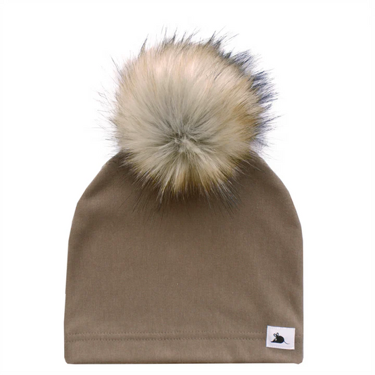 Mocha Pom Pom Hat