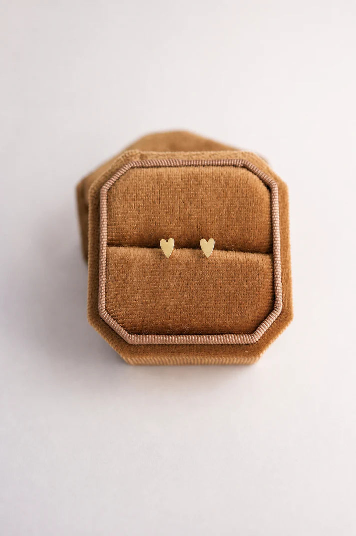 Gold Heart Studs