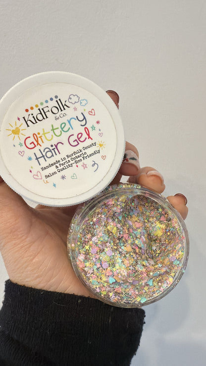 Pastel Rainbow Glittery Hair Gel