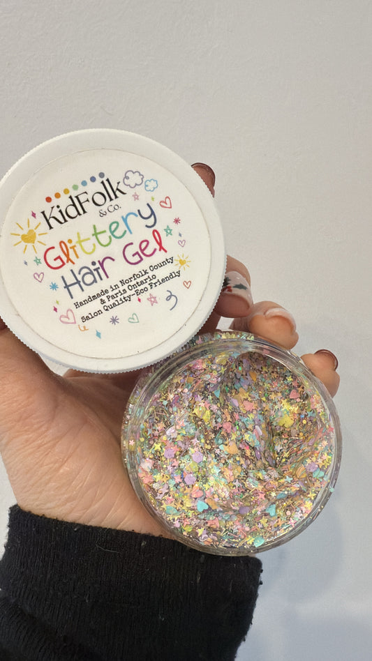 Pastel Rainbow Glittery Hair Gel