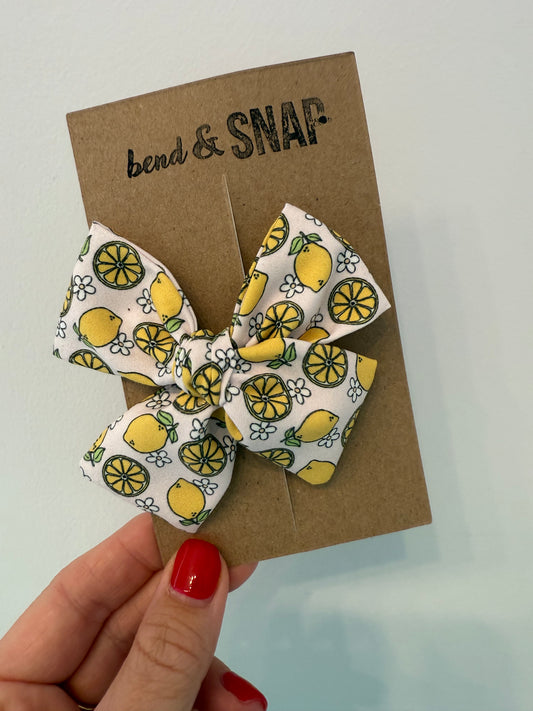 Lemons on Light Pink / Hand-Tied