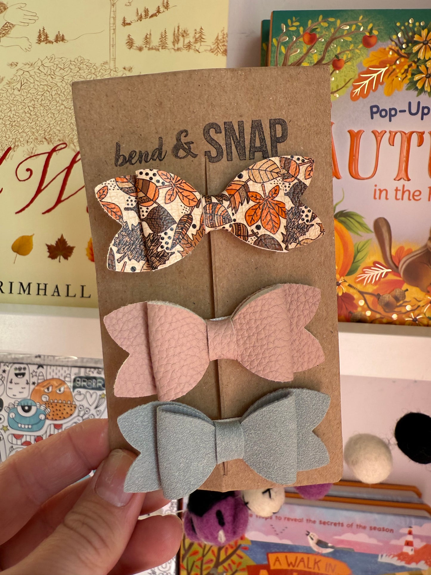 Halloween/Fall 3 Pack Bow Clips