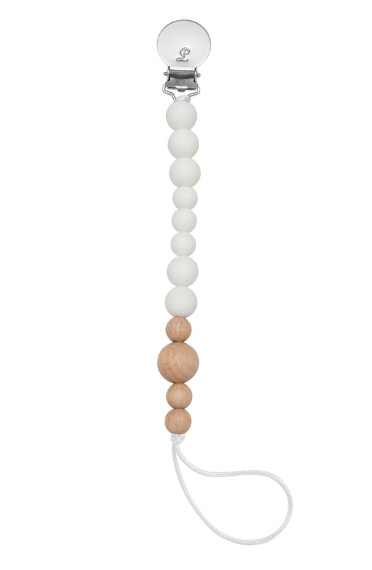 Snow White Colour Bock Pacifier Clip