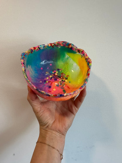 Rainbow Resin Bowl