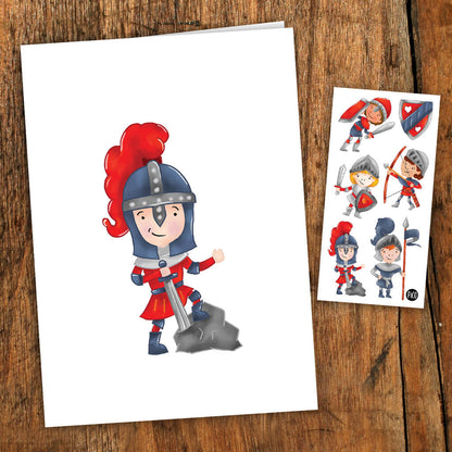 Knight Card with Tattoos
