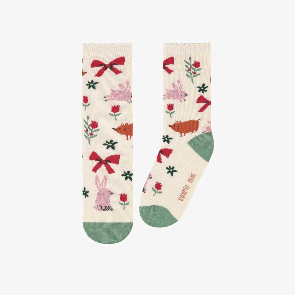 Festive Cream Socks
