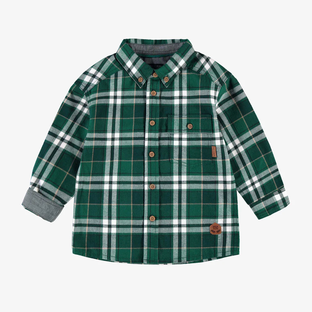 Green Plaid Button Up Flannel