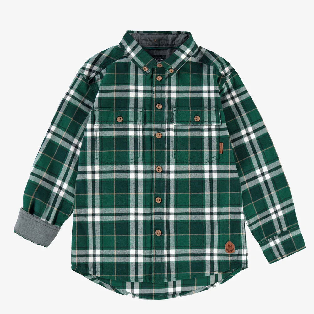 Green Plaid Button Up Flannel