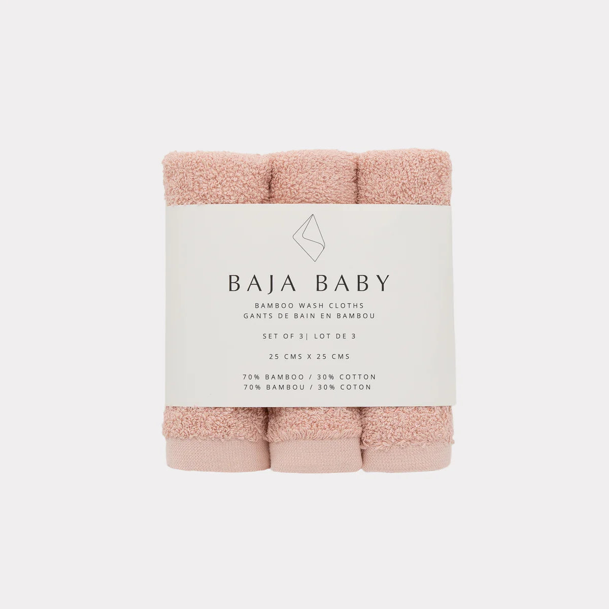 Rose Bamboo/Cotton Wash Cloths | 3 Pack