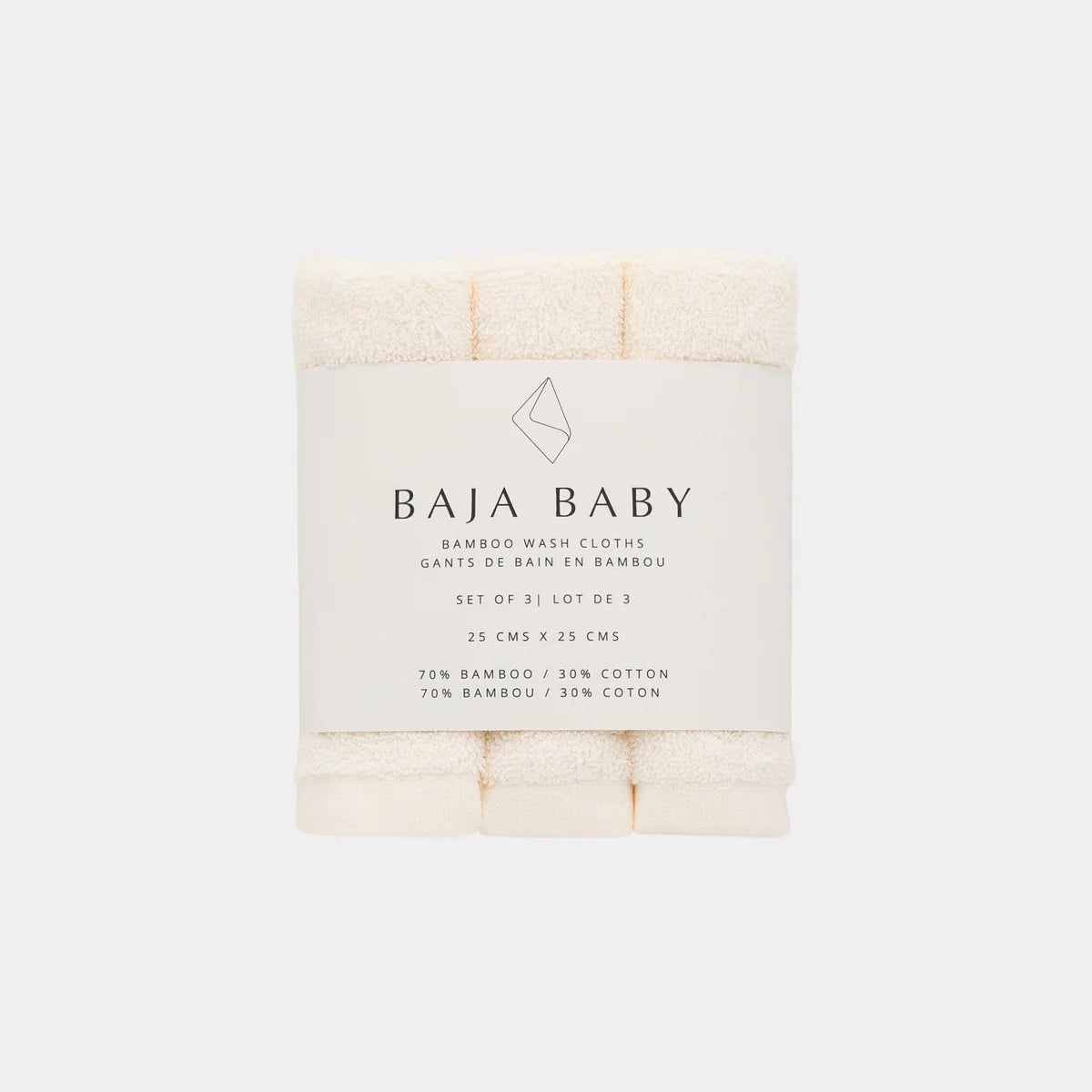 Off White Bamboo/Cotton Wash Cloths | 3 Pack
