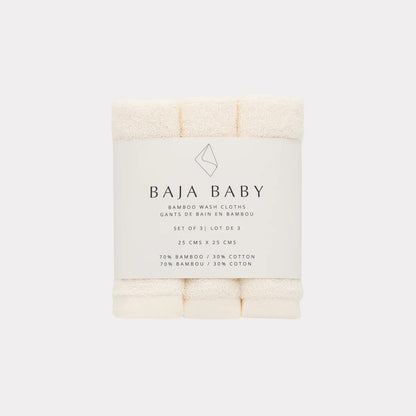 Off White Bamboo/Cotton Wash Cloths | 3 Pack