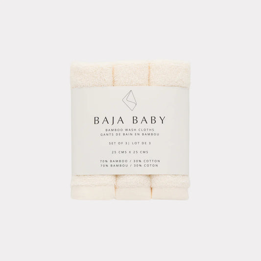 Off White Bamboo/Cotton Wash Cloths | 3 Pack