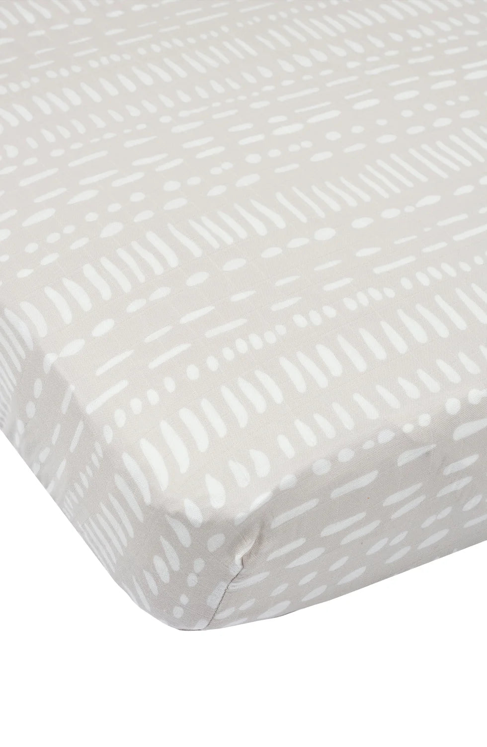 Grey Mudcloth Muslin Fitted Crib Sheet