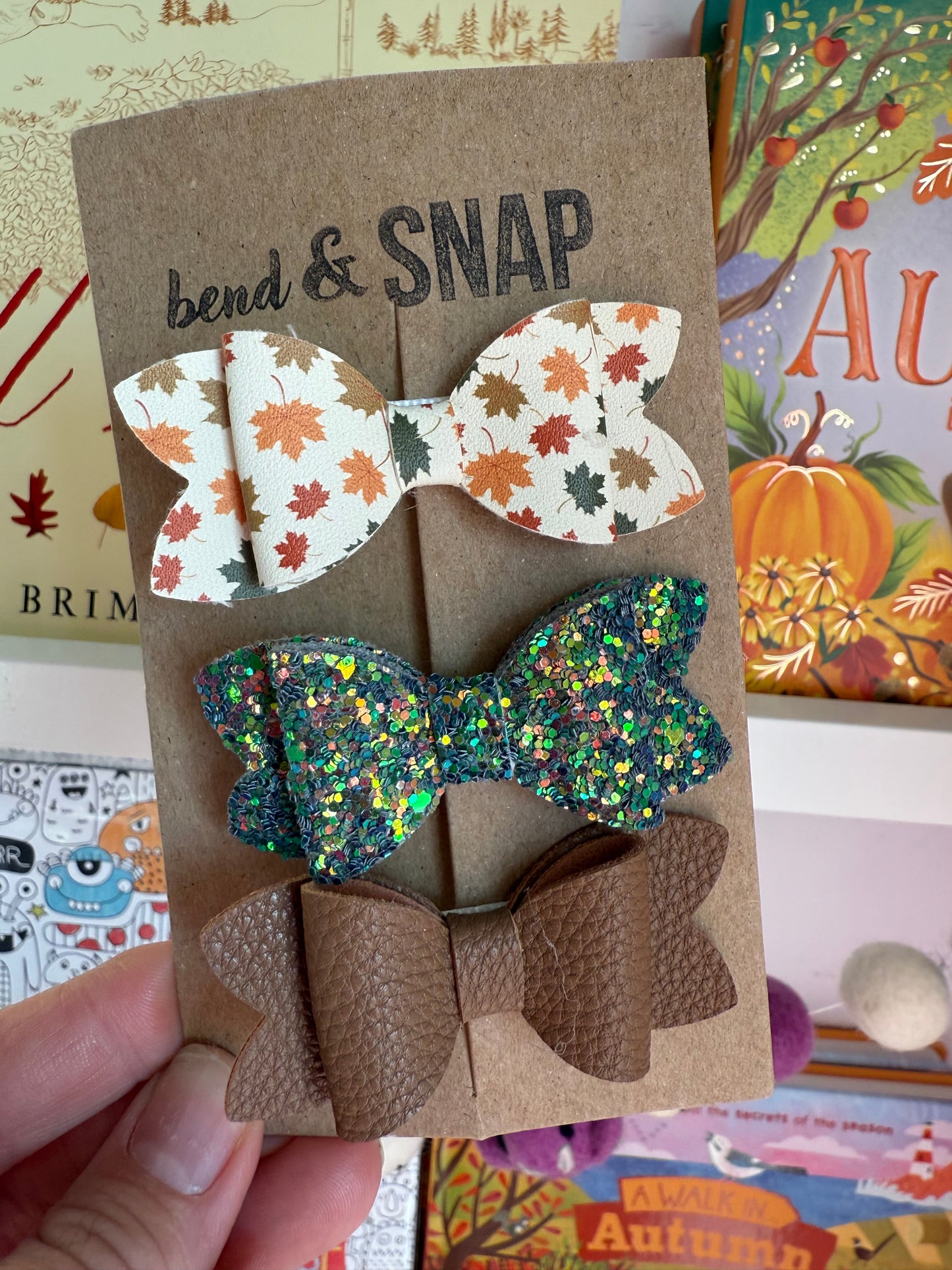 Halloween/Fall 3 Pack Bow Clips