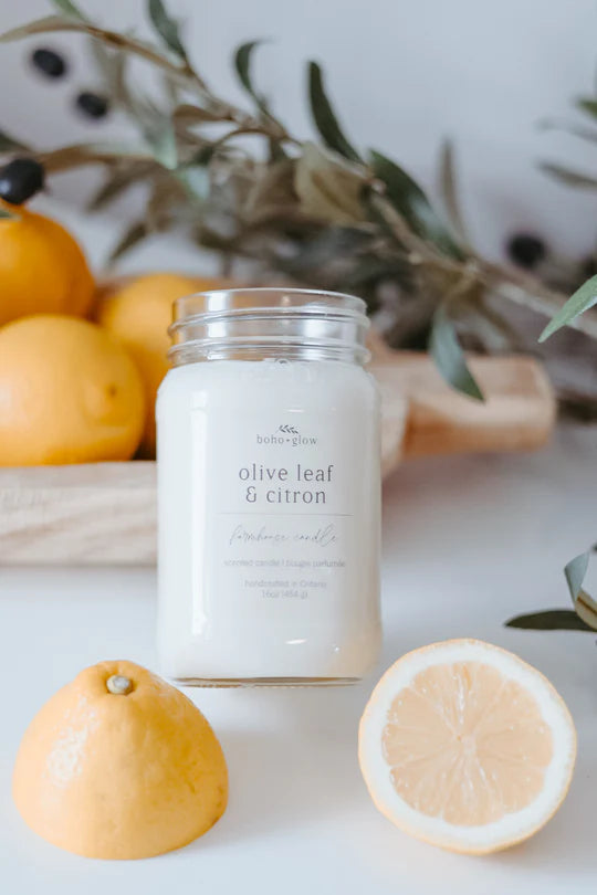 olive leaf & citron // farmhouse candle