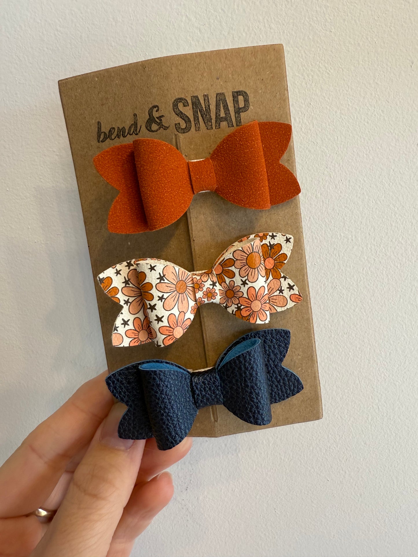 3 Pack Fall Hair Bow Clips