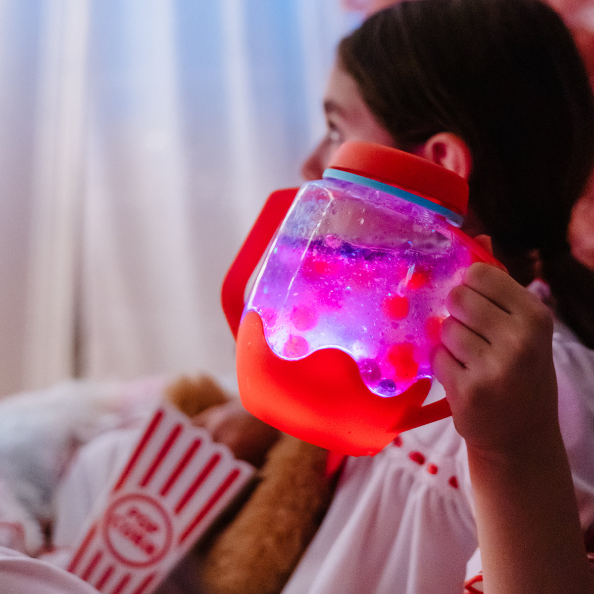 Ladybug Coral Light Up Sensory Jar