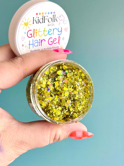24K Gold Glittery Hair Gel