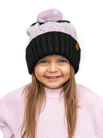 Lavender Chunky Pom Beanie