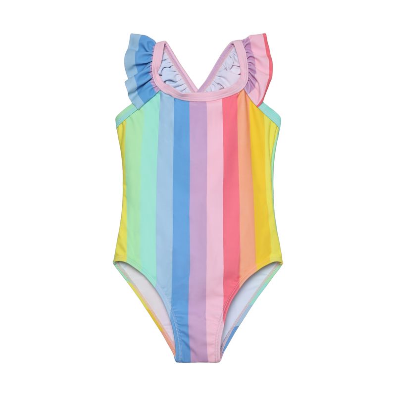 Rainbow Ruffle One Piece Bathing Suit