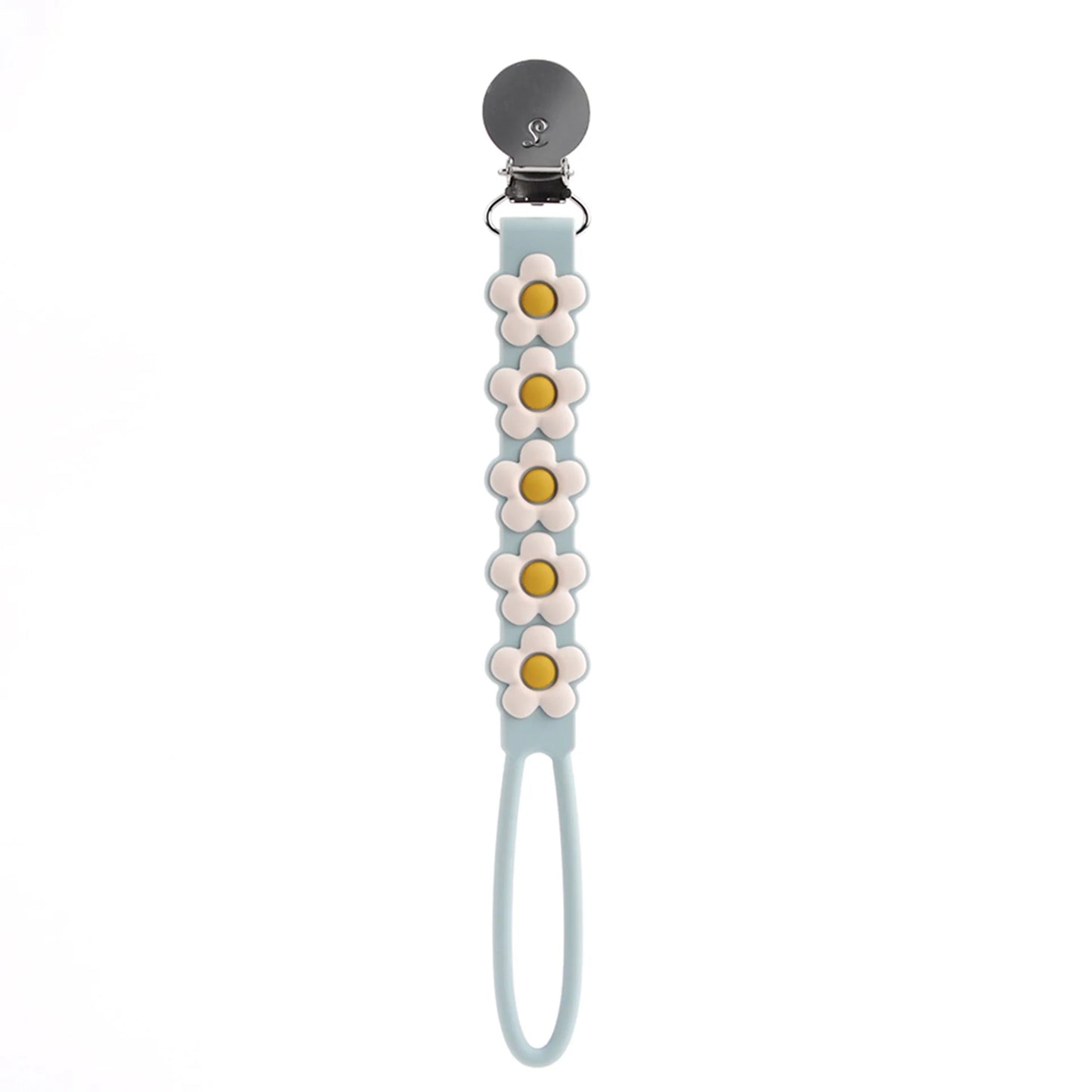 Blue Daisy Pacifier Clip