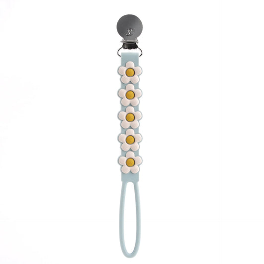 Blue Daisy Pacifier Clip