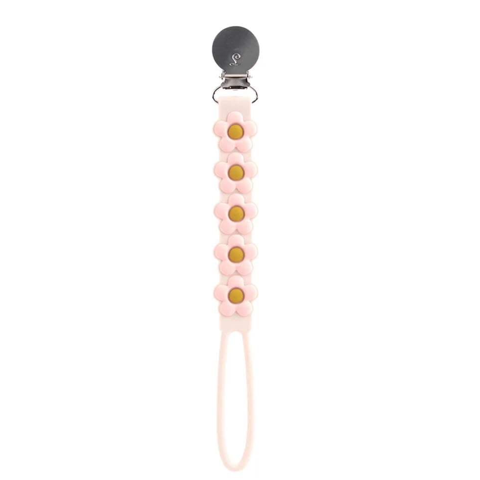 Cream Daisy Pacifier Clip