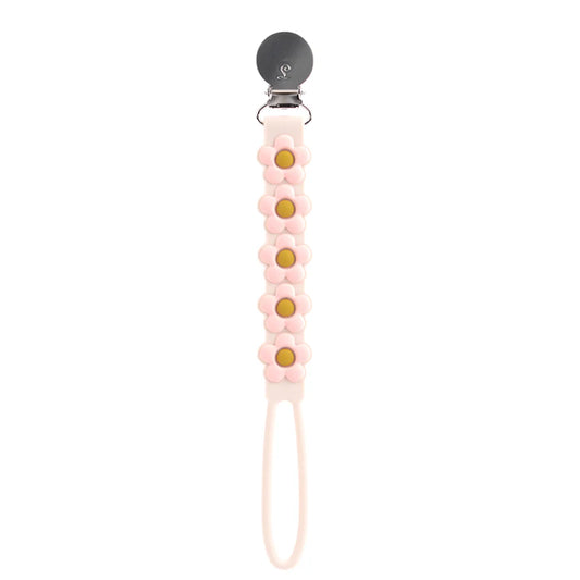 Cream Daisy Pacifier Clip
