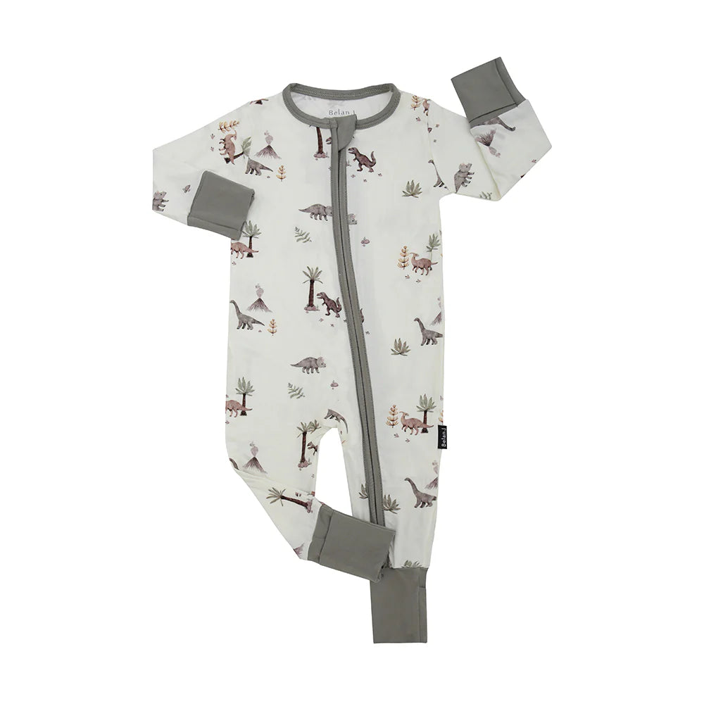 Dinoland - Footless Sleeper with Fold-Over Cuffs