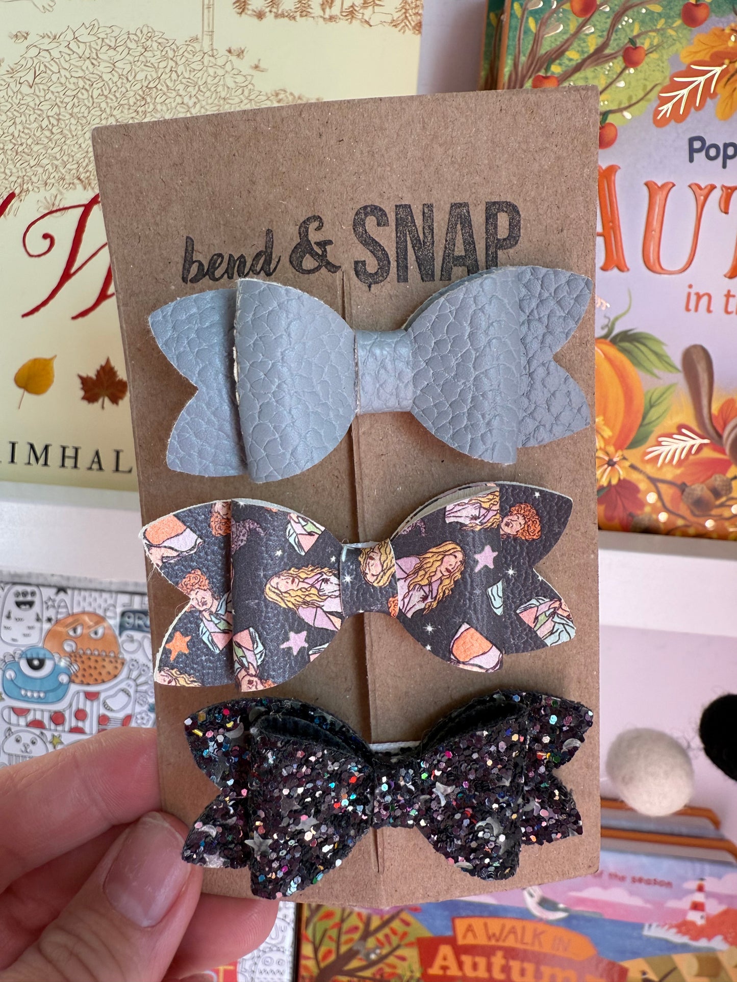 Halloween/Fall 3 Pack Bow Clips