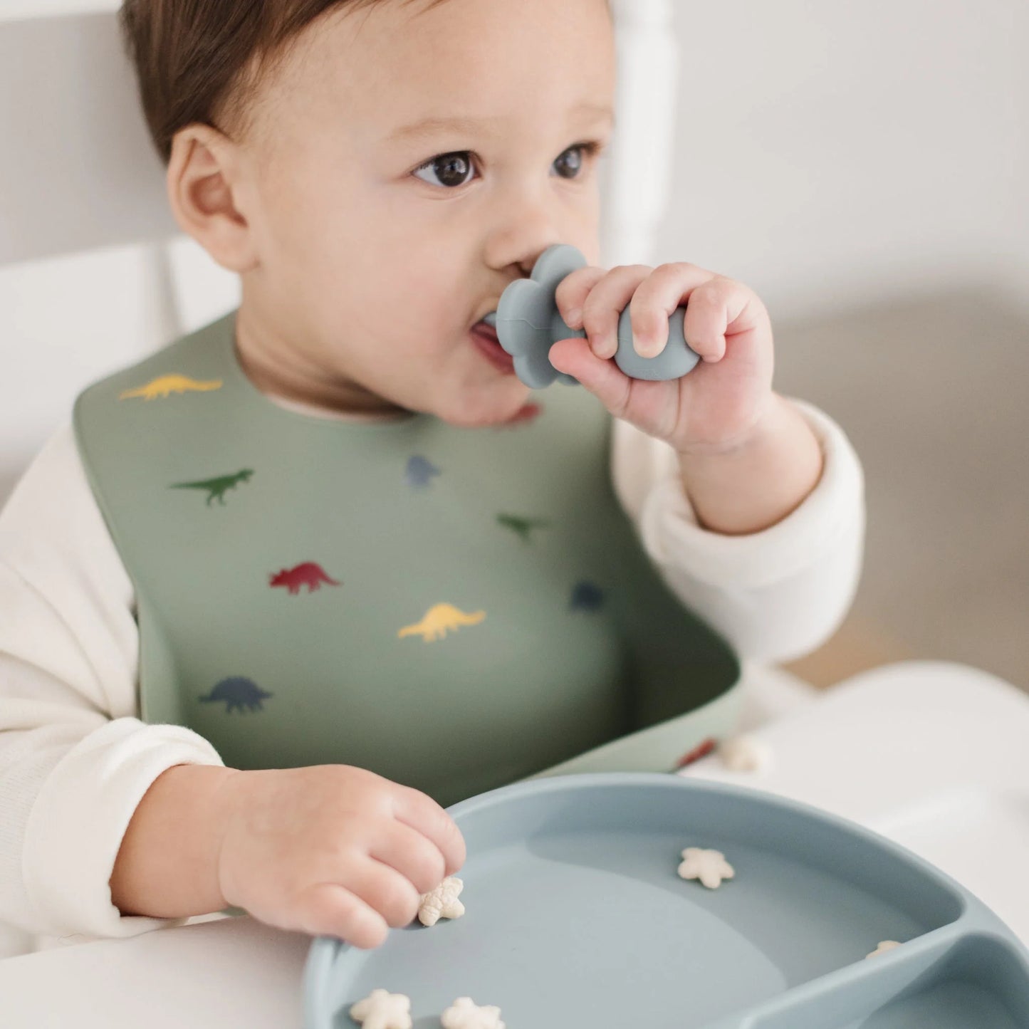 Pale Blue Silicone Infant Training Spoon