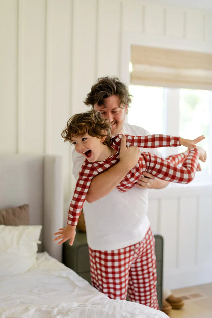 Red Gingham Men's Bamboo Lounge Pant