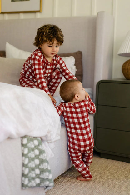 Two Piece Sleep Set - Red Gingham