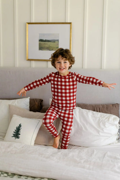Two Piece Sleep Set - Red Gingham