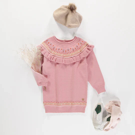 Kids Light Pink Knitted Dress