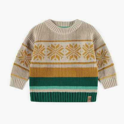 Beige/Gold/Green Sweater