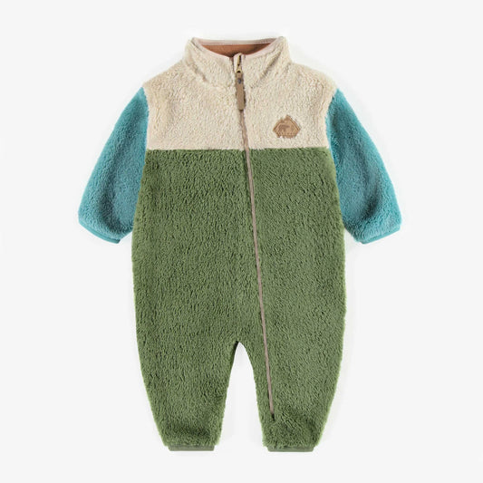 One-piece Bunting suit blue/green/cream (12-18 Months)
