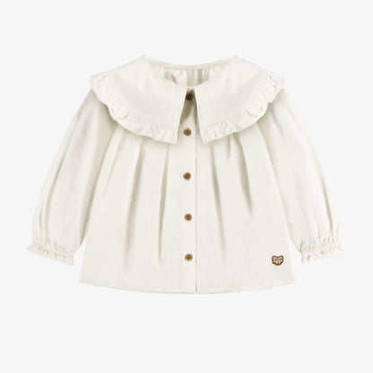 Baby White Ruffle Collar Shirt